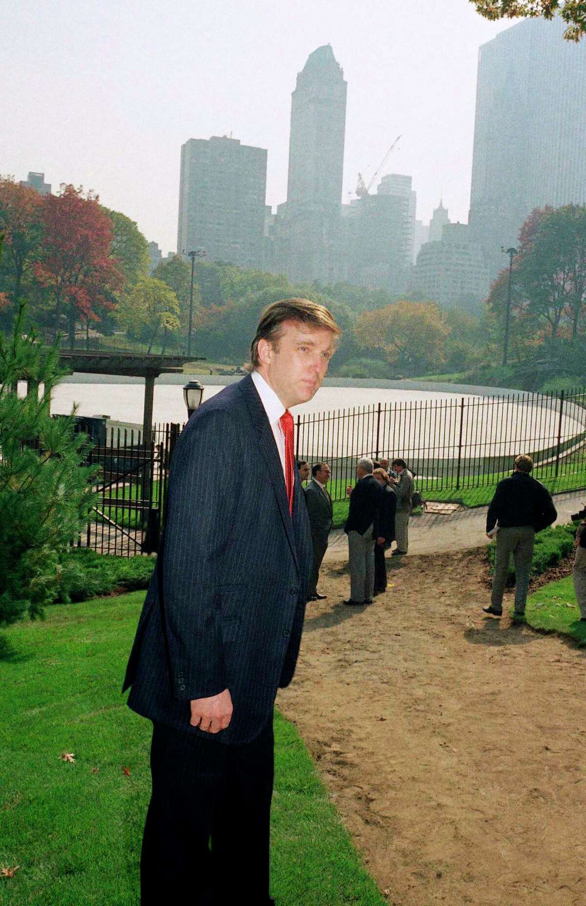 In this Oct. 23, 1986 photo, Donald Trump is photographed in New York’s Central Park, in front of the Wollman Skating Rink, which he offered to rebuild after the city’s renovation effort had come to a standstill.