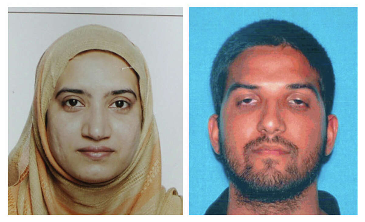 This undated combination of photos provided by the FBI, left, and the California Department of Motor Vehicles shows Tashfeen Malik, left, and Syed Farook. The husband and wife died in a fierce gunbattle with authorities several hours after their commando-style assault on a gathering of Farook’s colleagues from San Bernardino, Calif., County’s health department Wednesday, Dec. 2, 2015.