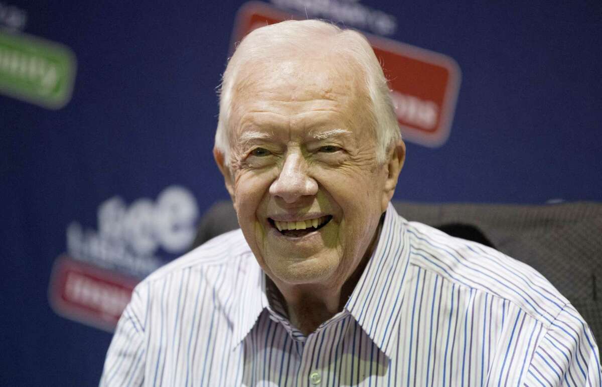 FILE - In this July 10, 2015, file photo, former President Jimmy Carter is seen in Philadelphia. Carter announced he has been diagnosed with cancer in a brief statement issued Wednesday.