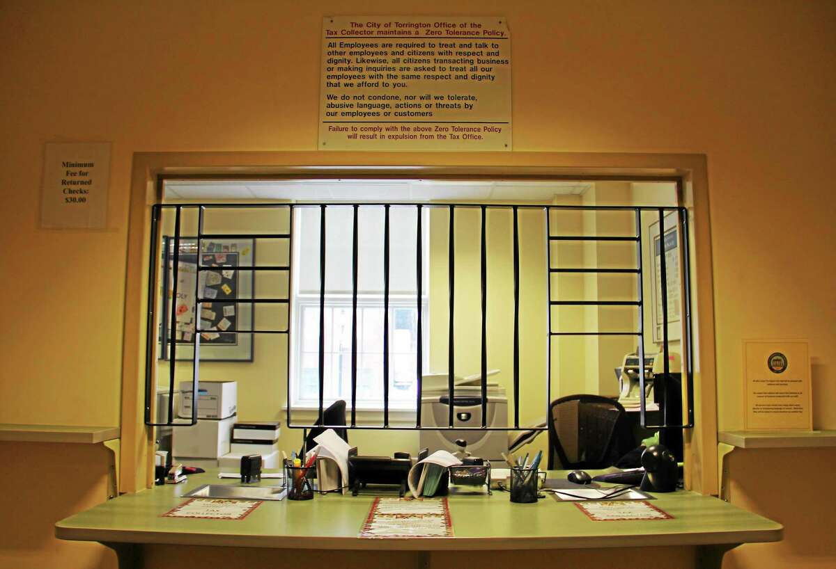 The tax collector's office at Torrington City Hall. (Esteban L. Hernandez-Register Citizen)