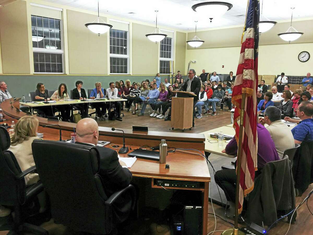 Members of the public came forward to speak about the proposed budget for the Torrington public schools Thursday, as it was received by the Board of Finance.