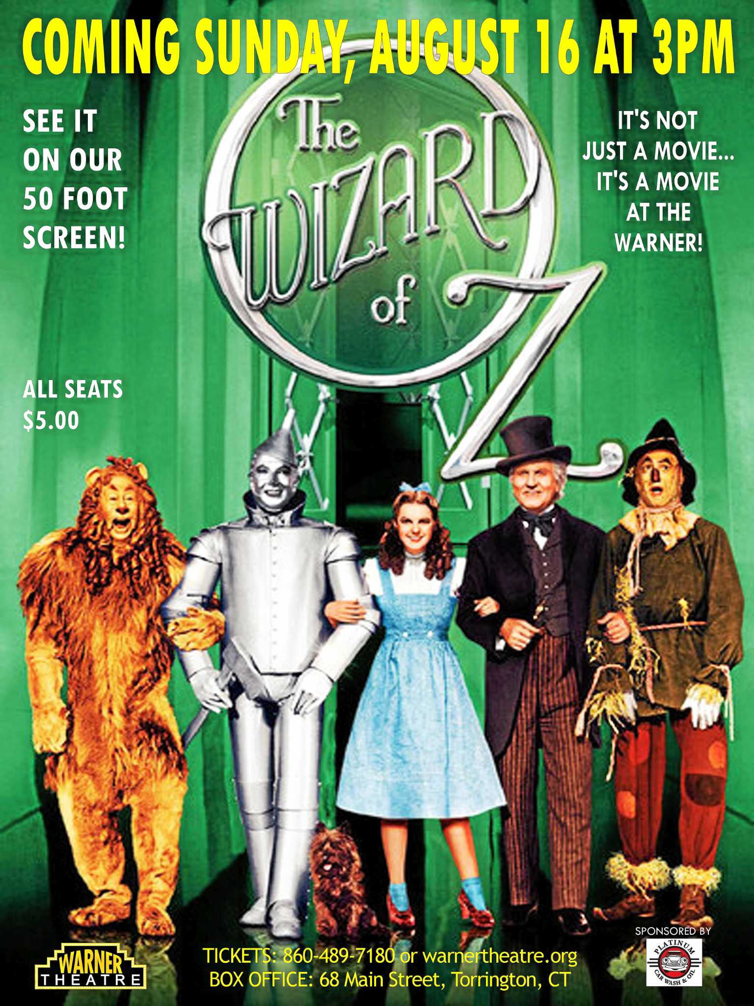 See “The Wizard of Oz” at the Warner Theatre