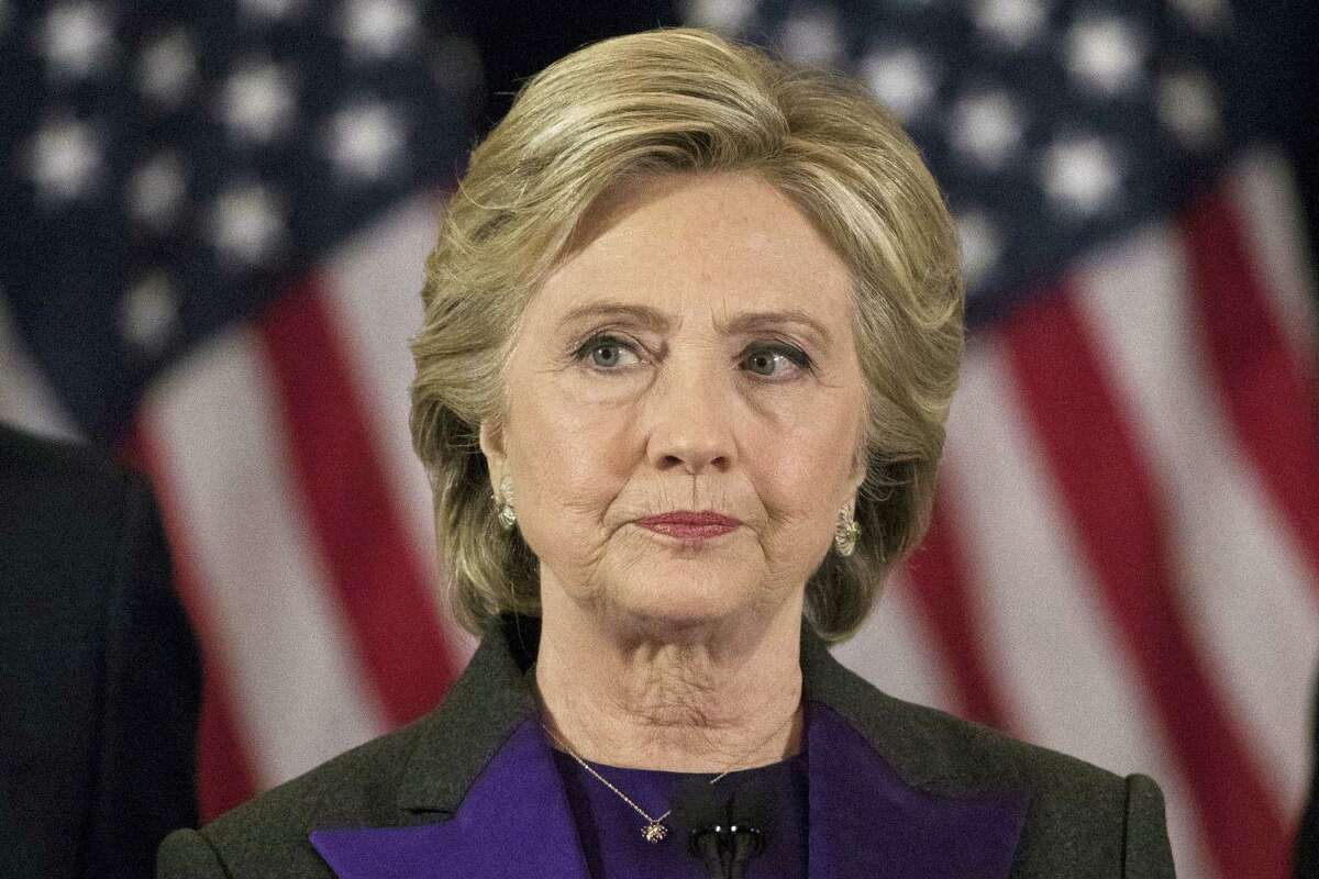Democratic presidential candidate Hillary Clinton pauses while speaking in New York, Wednesday, Nov. 9, 2016, where she conceded her defeat to Republican Donald Trump after the hard-fought presidential election.