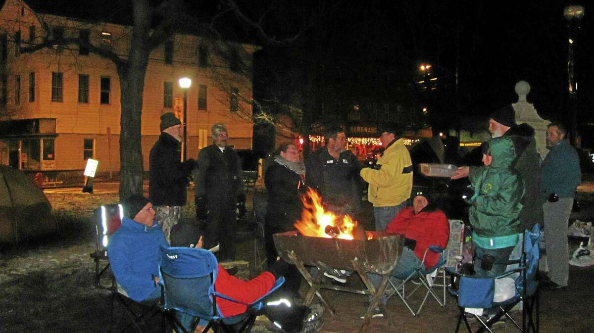 About 40 people came together in Winsted’s East End Park for Freezin’ for a Reason in 2014, an event to raise awareness of homelessness and raise funds for the Winsted YMCA homeless shelter.