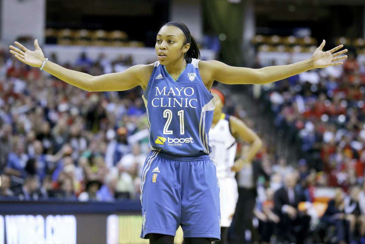 An ad for the Mayo Clinic appears on the jersey of the Minnesota Lynx’s Renee Montgomery. The NBA will begin selling jersey sponsorships in 2017-18, becoming the first major North American sport to put partners’ logos on players’ uniforms. WNBA teams already have logos.