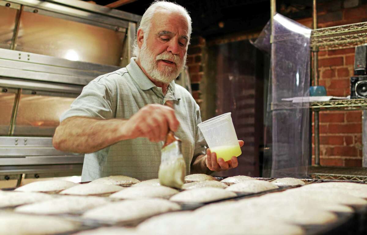 Niles Golovin at Bantam Bread Company, doing what he’s done for 20 years.