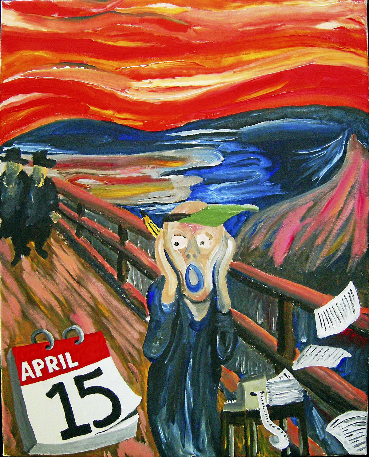 Tony Juliano’s parody painting of “April 15th.”