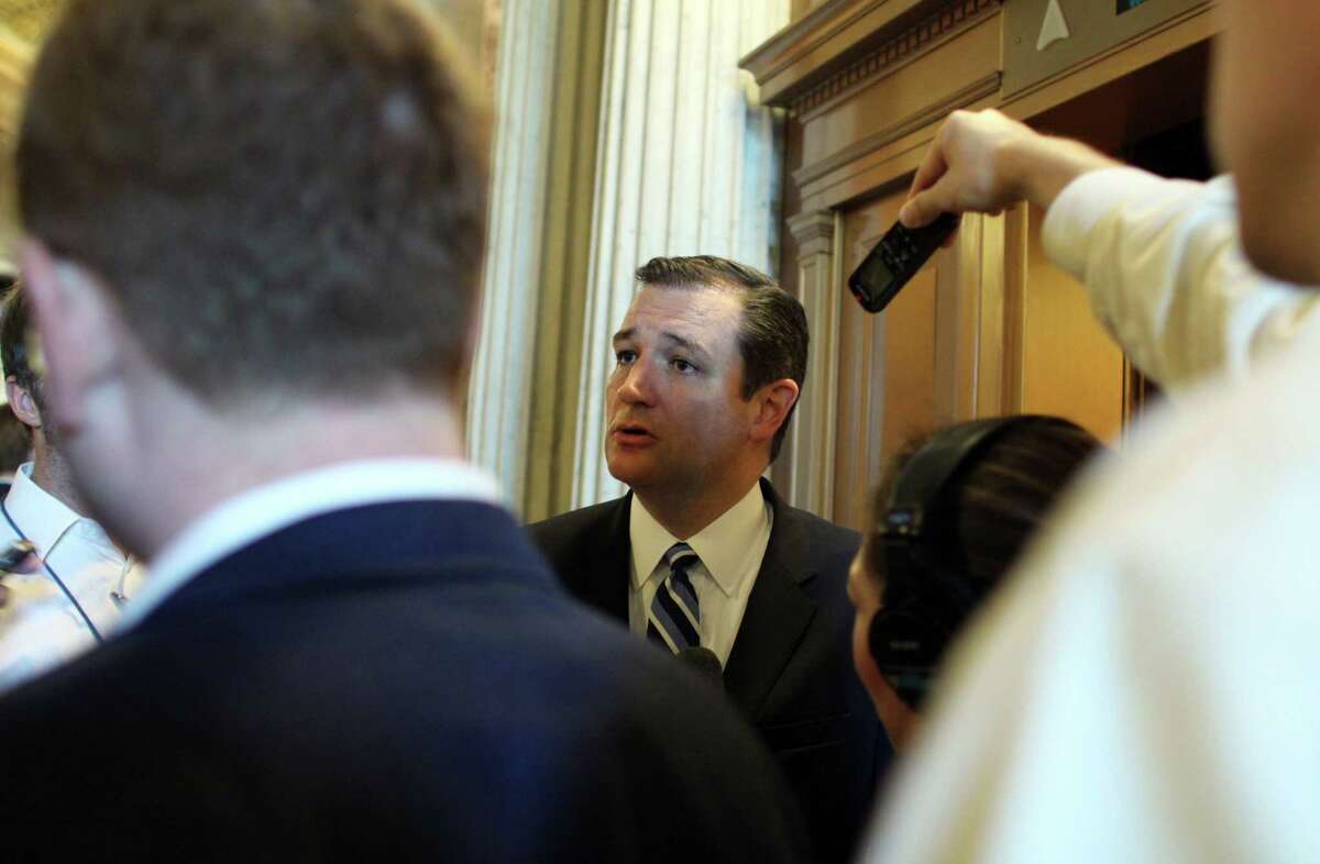 Sen. Ted Cruz, R-Texas, speaks to reporters after the Senate conducted a procedural vote on Planned Parenthood on Monday, Aug. 3, 2015 on Capitol Hill in Washington. The Senate blocked a Republican drive Monday to terminate federal funds for Planned Parenthood, setting the stage for the GOP to try again this fall amid higher stakes.