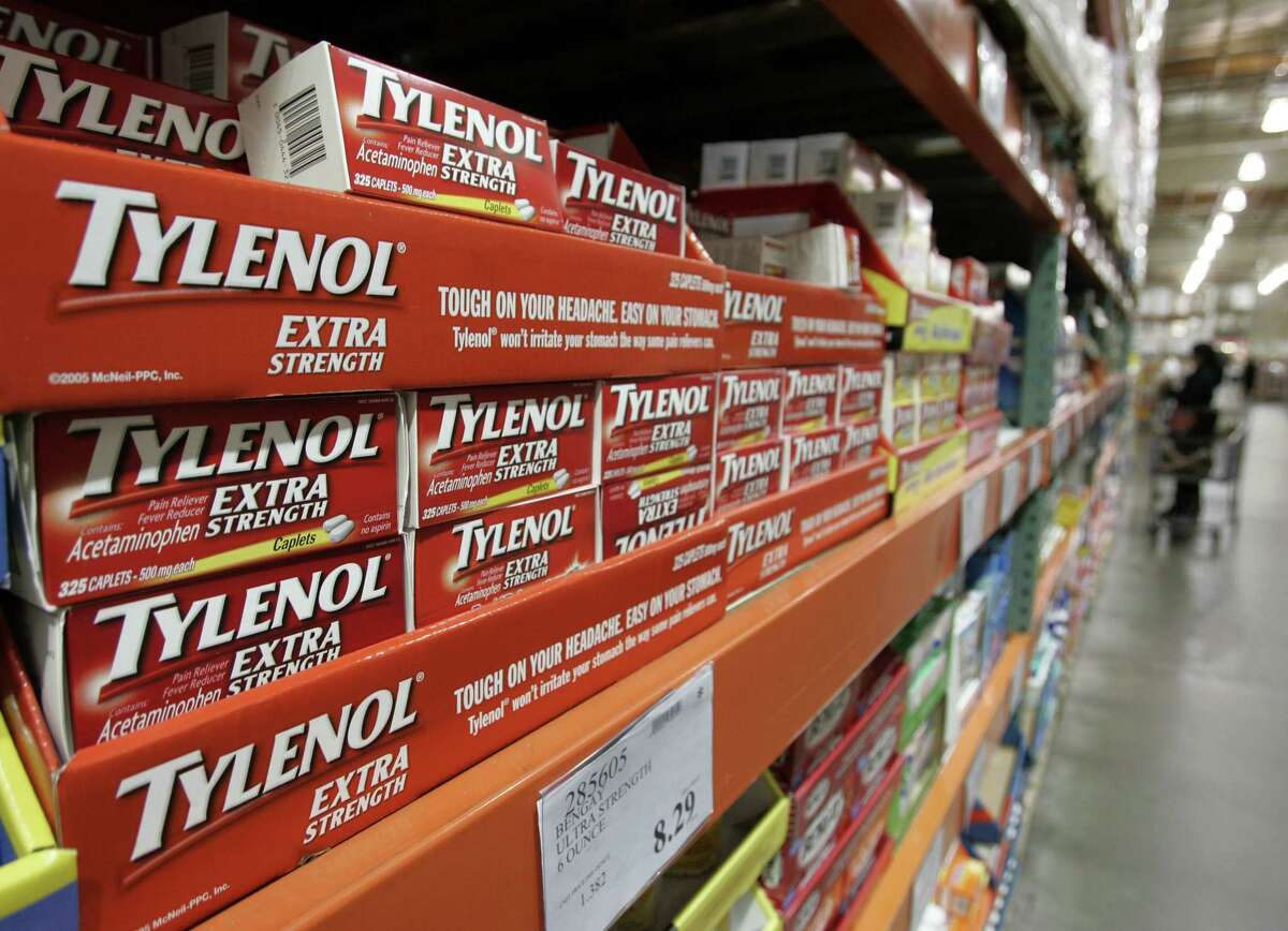 In this Dec. 12, 2007 photo, Tylenol drugs are shown in the drug department at Costco in Mountain View, Calif.