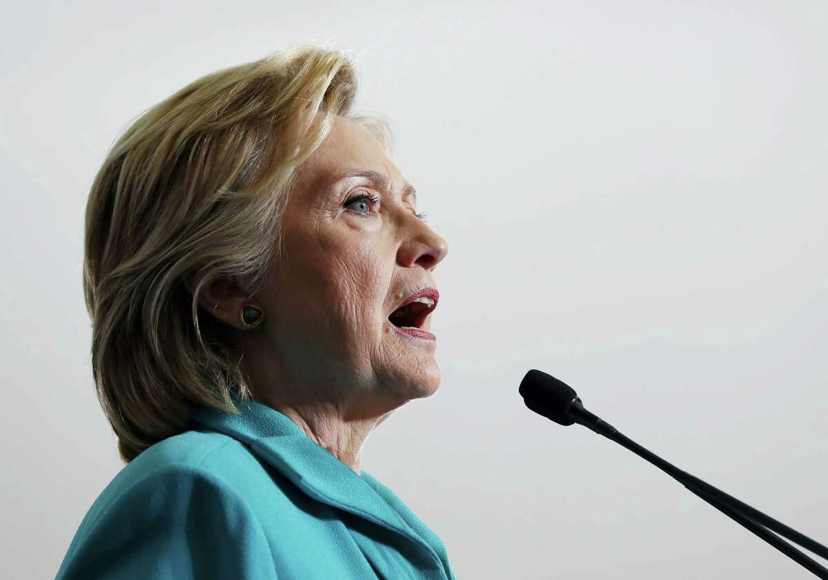 Democratic presidential candidate Hillary Clinton speaks during at a campaign event at Truckee Meadows Community College, in Reno, Nev., Thursday.