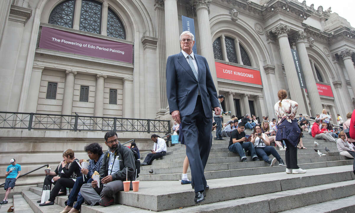 This June 11 photo shows David Koch outside the Metropolitan Museum of Art in New York City. Koch, the executive vice president of Wichita’s Koch Industries, is a trustee of the museum.