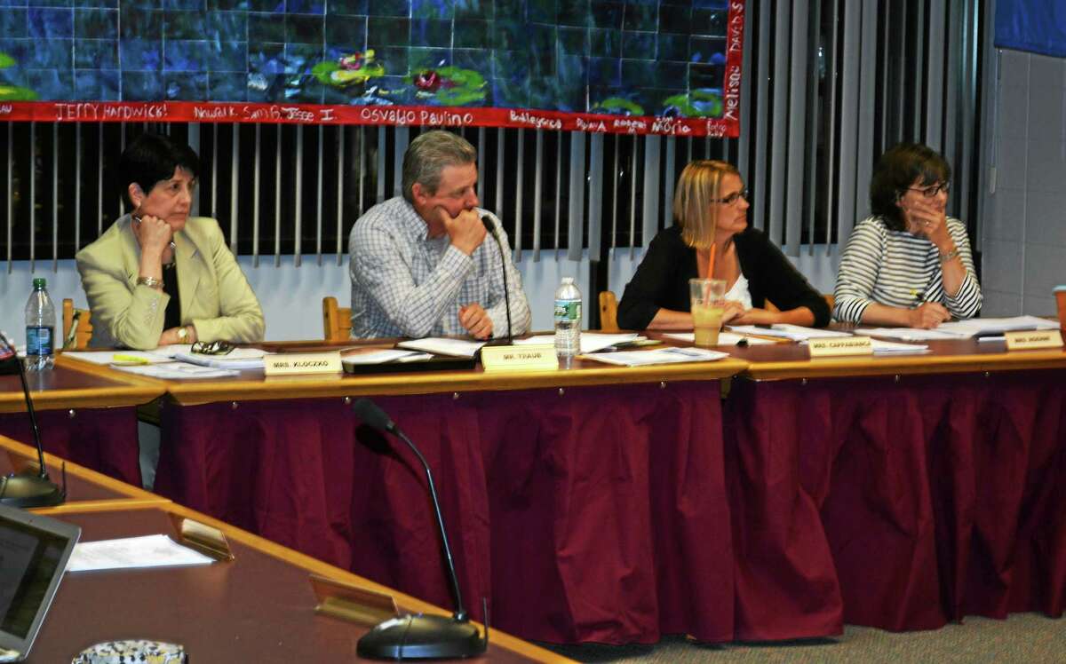 Members of the Torrington Board of Education during a meeting Wednesday.