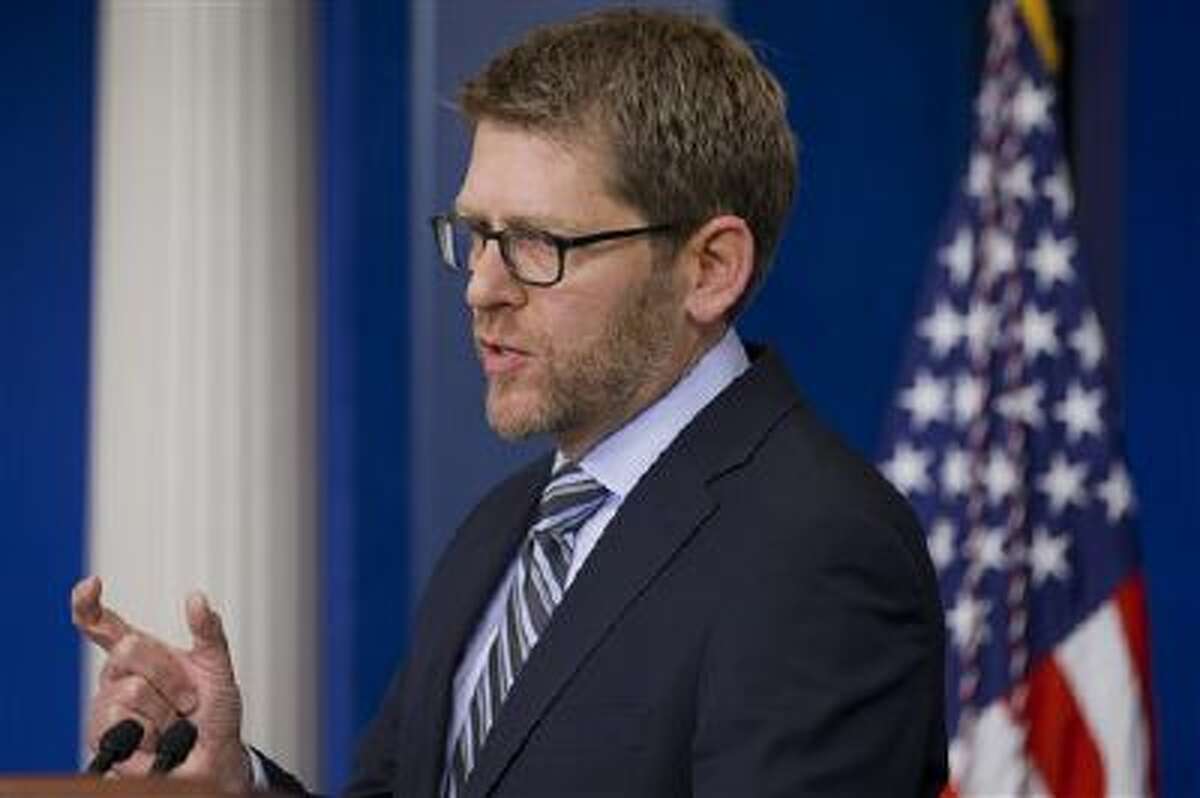 White House press secretary Jay Carney speaks last Thursday during his daily news briefing at the White House. Carney answered questions including on Benghazi and the State Department.