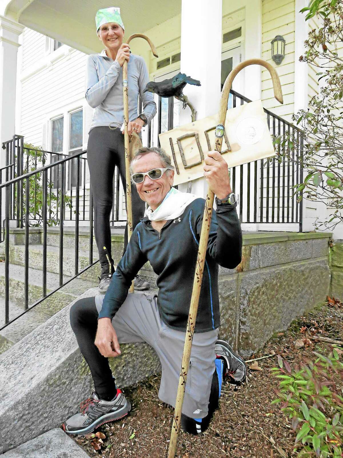 Contributed PhotoArt and Carol Morenz of Thomaston, CT finished the race a full 12 minutes before the closed competitor and received walking sticks as a prize.