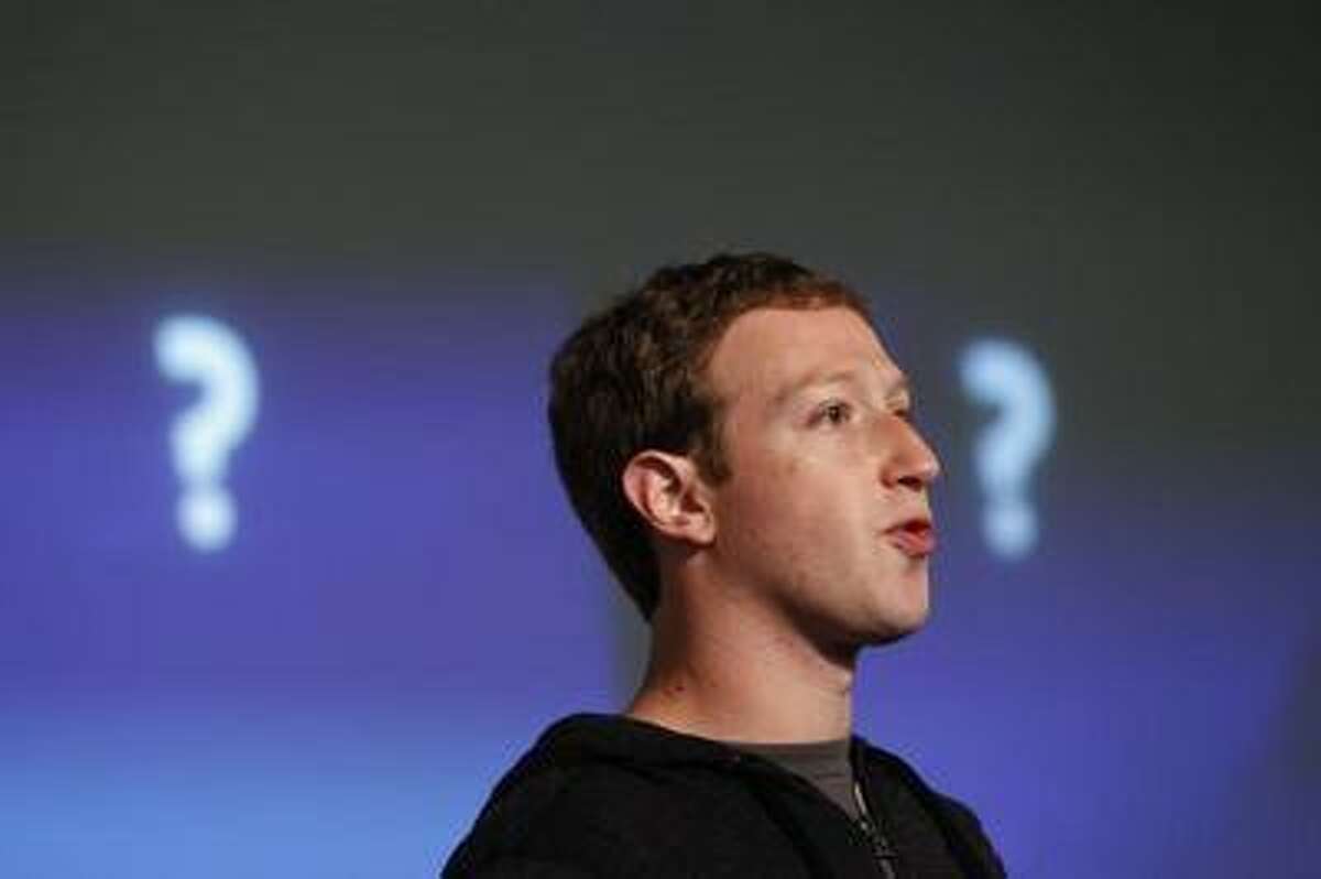 Facebook Chief Executive Mark Zuckerberg, seen unveiling the "Graph Search" feature during a media event at the company's headquarters in Menlo Park, California January 15, 2013. REUTERS/Robert Galbraith