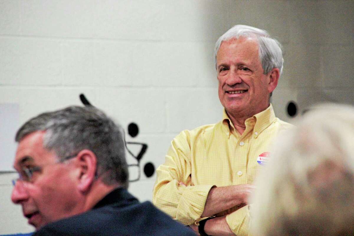 Barkhamsted First Selectman Don Stein seen during the town budget meeting Tuesday.