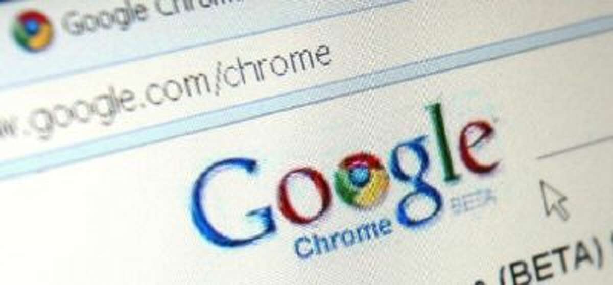 In this photo illustration Google's Chrome is displayed on an laptop.