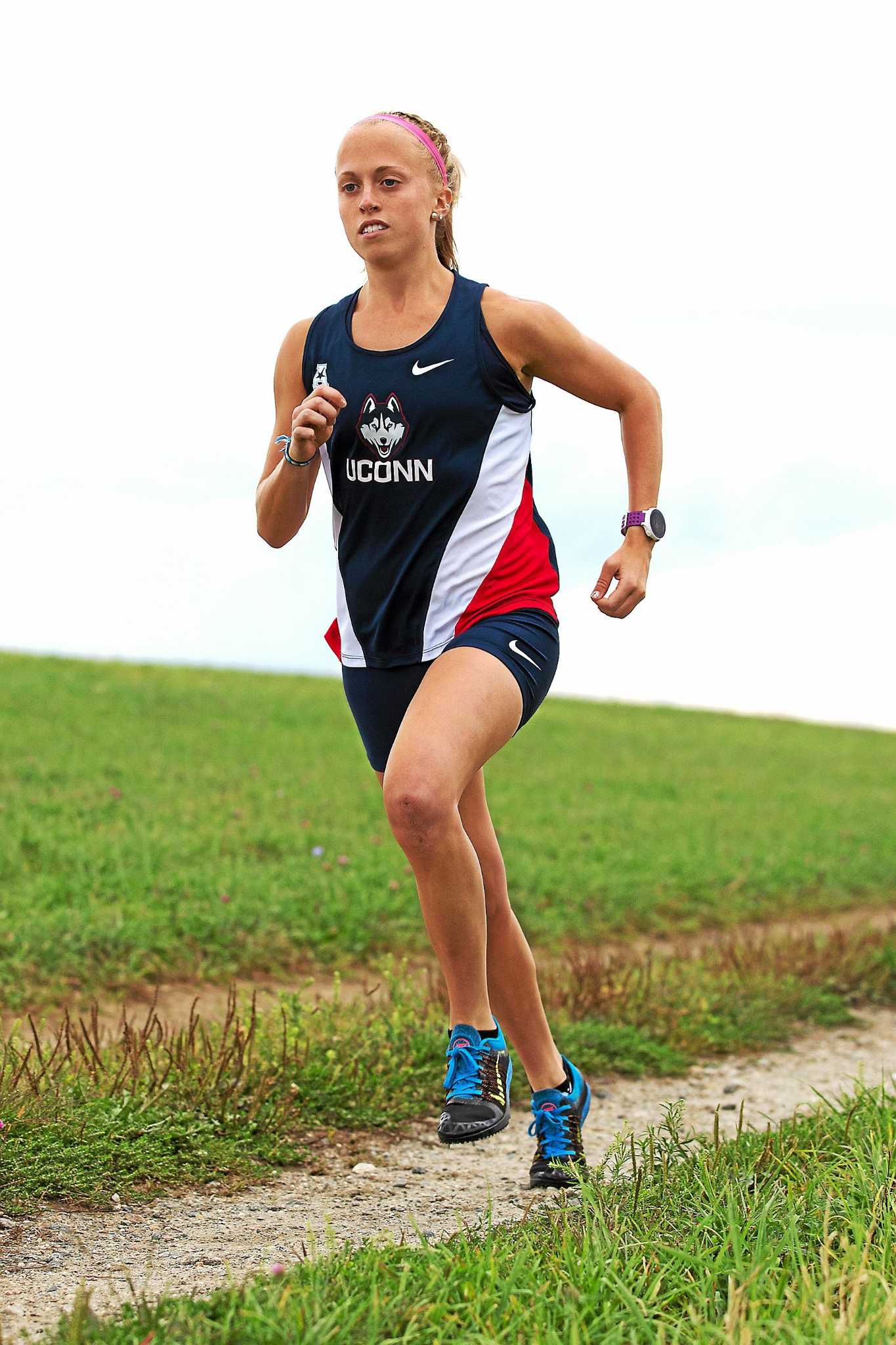 Cross Striding Bunnell grad, UConn senior Lauren Sara striding twoard AAC cross ...