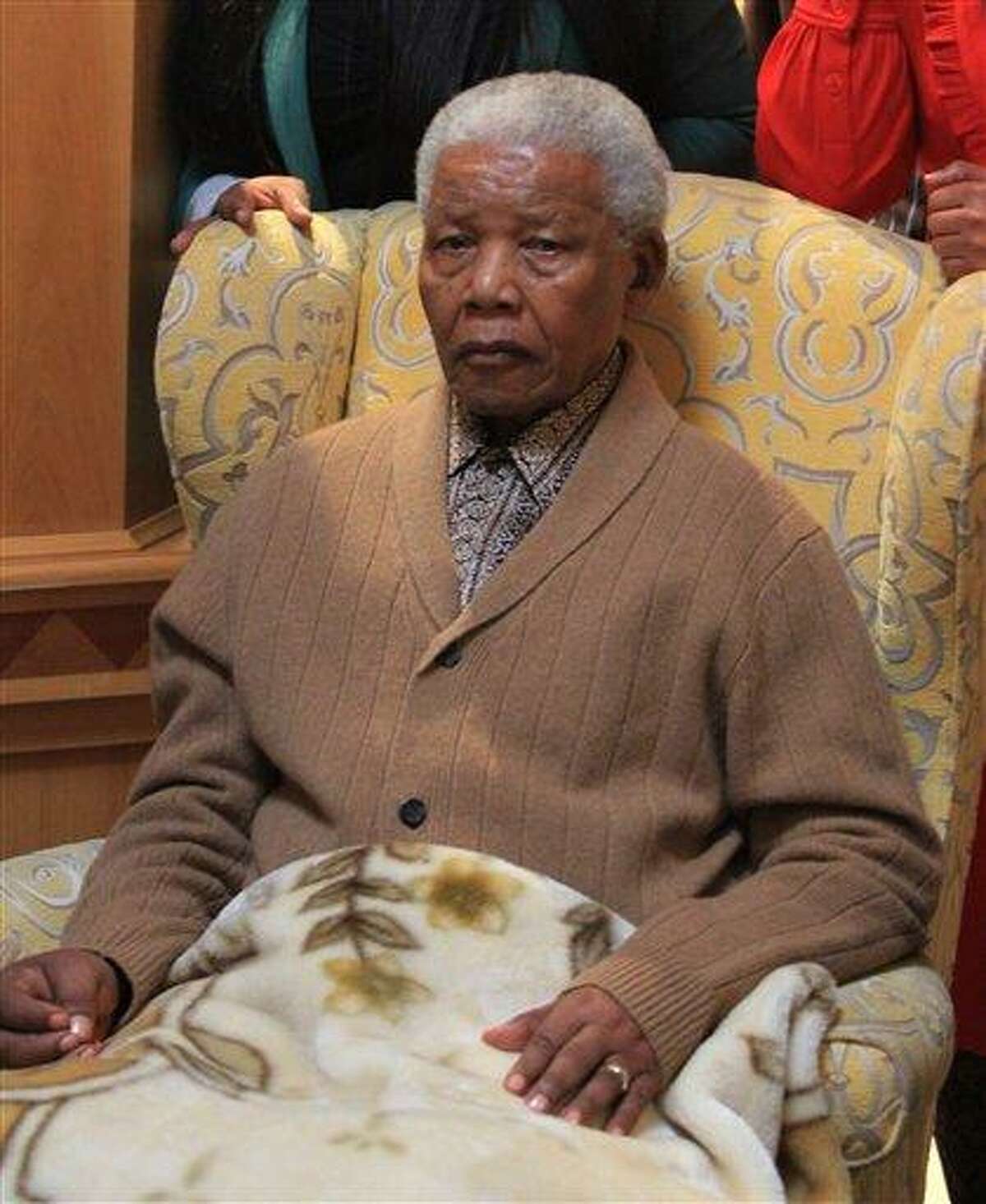 South Africa's former president Nelson Mandela was re-admitted to hospital Thursday with a recurrence of a lung infection. Associated Press file photo