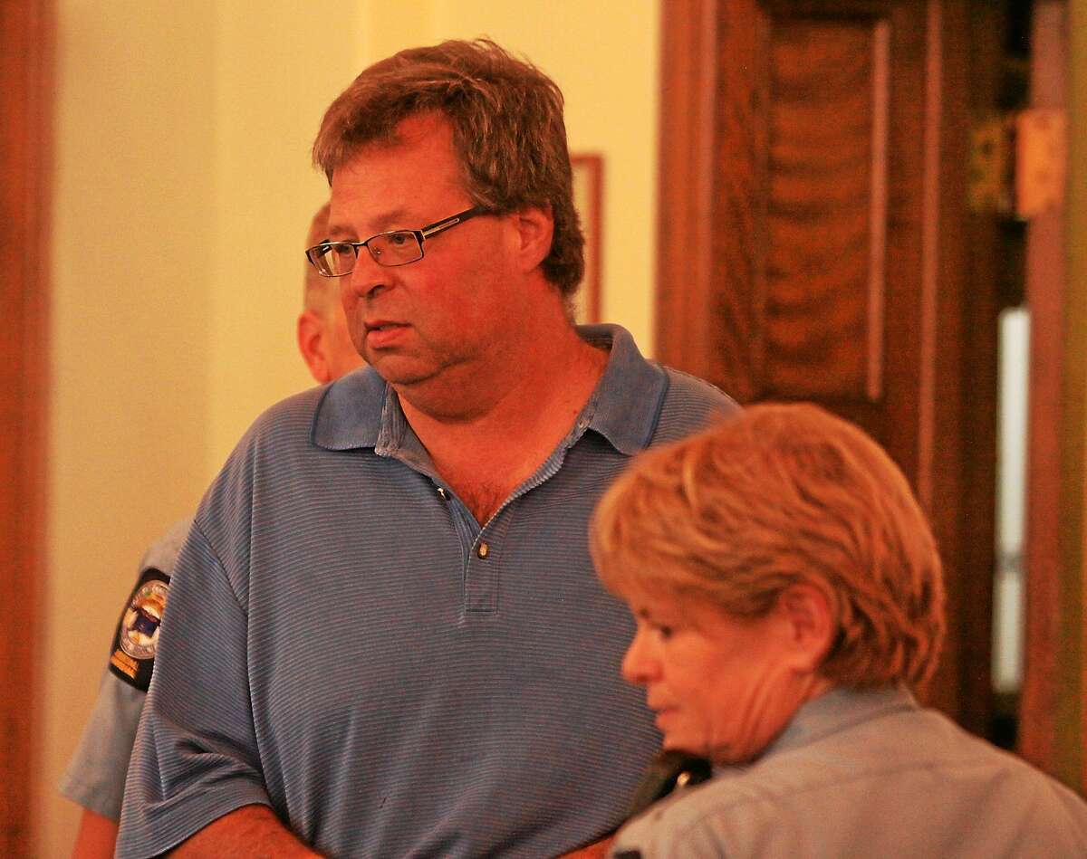 John McKenna-Pool photo-Republican American ¬ Former Winsted finance director Henry Centrella is arraigned in Litchfield Superior Court on first-degree larceny charges on Aug. 30, 2013.