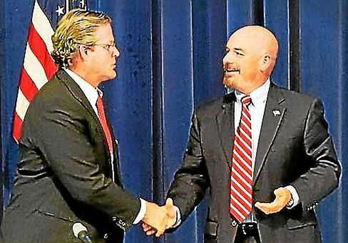Photo courtesy of CT News Junkie Democrat Ted Kennedy Jr. and Republican opponent Bruce Wilson