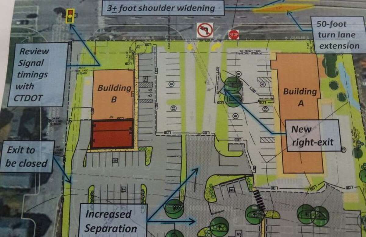 Proposed changes submitted by Stop & Shop that would address traffic issues in the Village Green Plaza. (Ryan Flynn - Register Citizen)