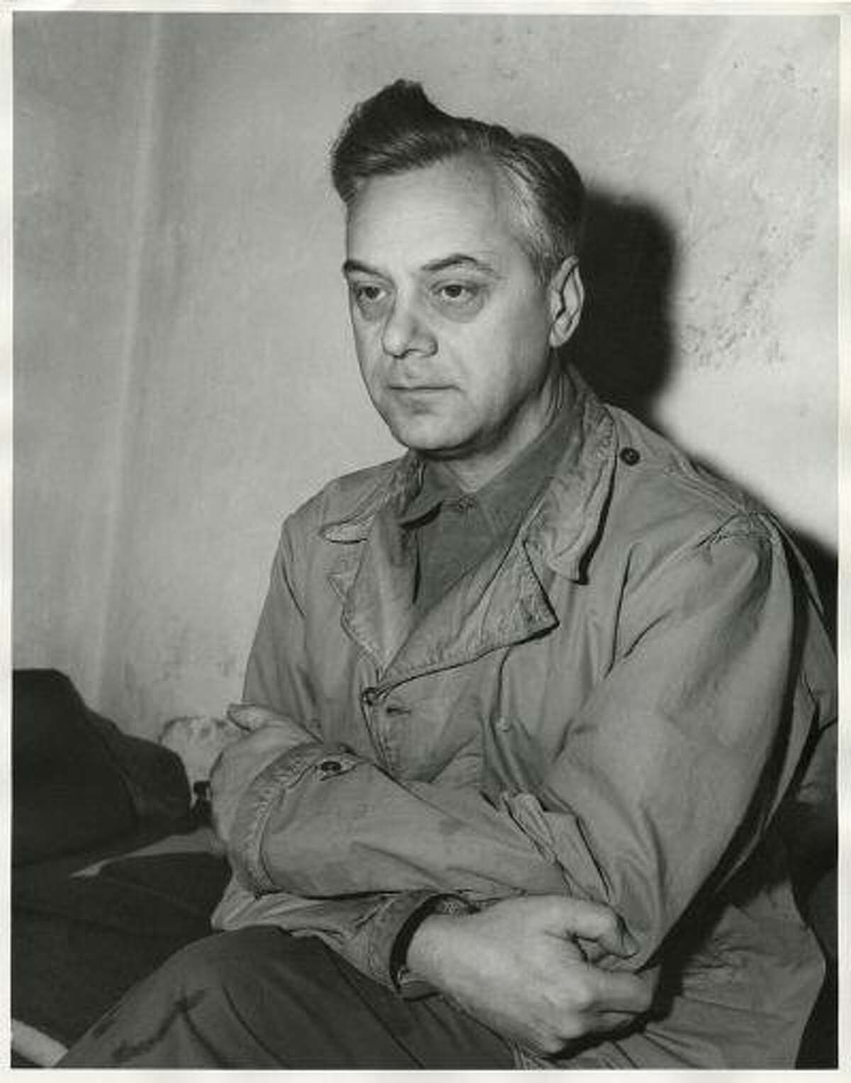 Defendant Alfred Rosenberg, the former Chief Nazi Party Ideologist, sits in his jail cell during the International Military Tribunal trial of war criminals at Nuremberg in this photograph taken by a United States Army Signal Corps photographer in Nuremberg on November 24, 1945. Rosenberg was hanged at Nuremberg after his conviction.