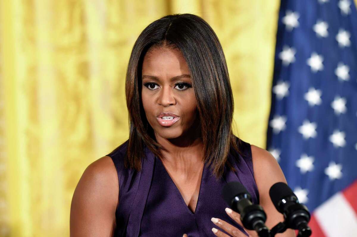 In this Sept. 30 file photo, First Lady Michelle Obama speaks at a luncheon in the East Room of the White House.