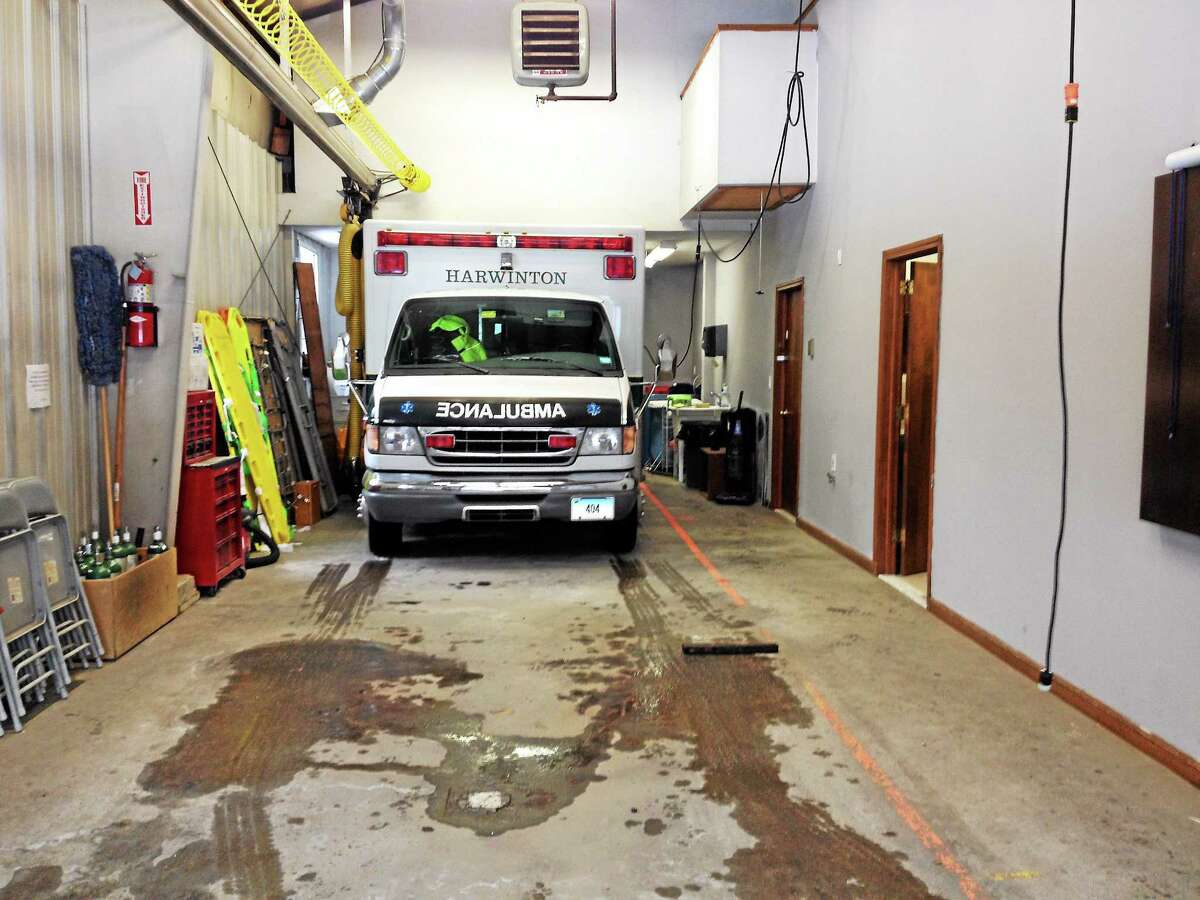 The current ambulance bay at the Harwinton firehouse on Route 4.
