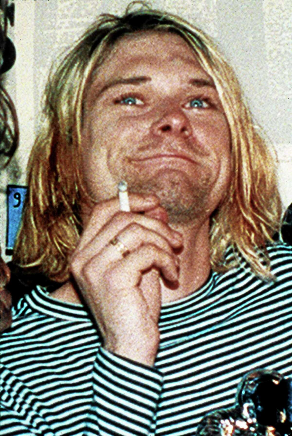 FILE - This 1993 file photo shows Kurt Cobain, lead singer of Nirvana.