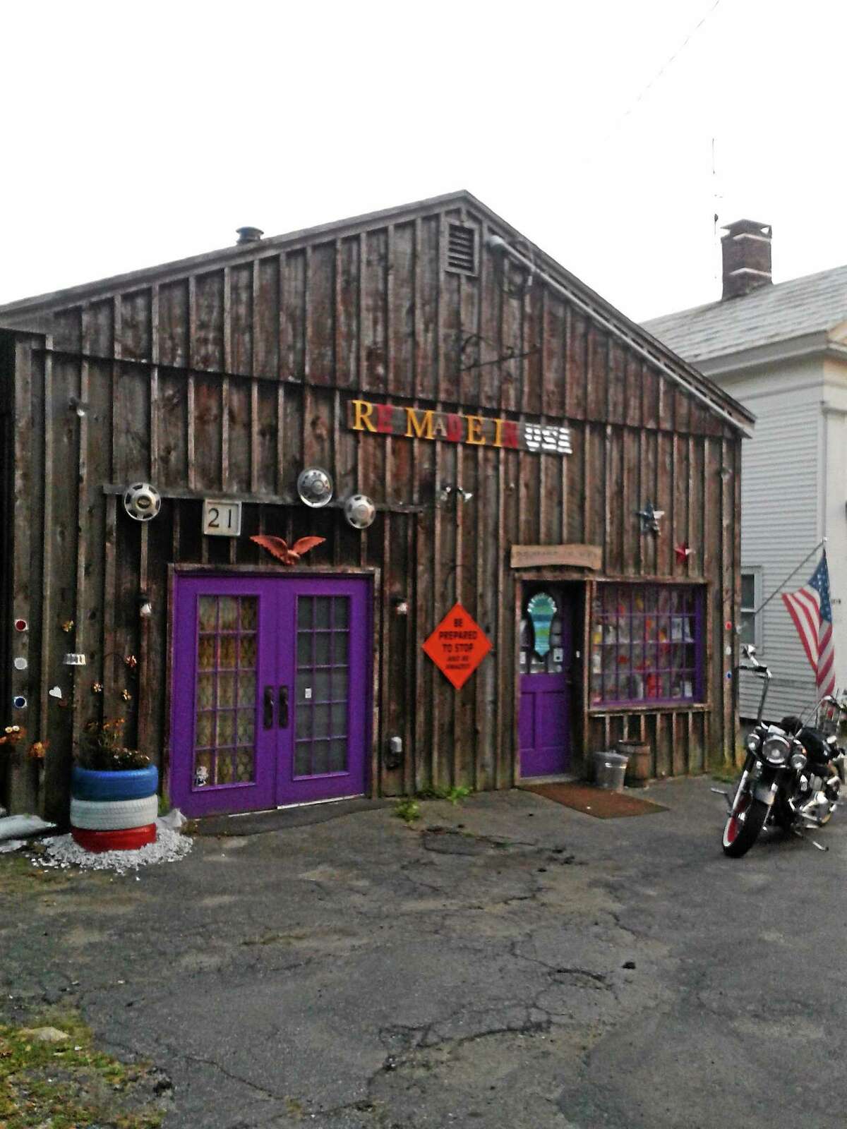 Re-Made in USA’s home on Route 4 in Harwinton, where Don and Heather Wing repurpose, rebuild and re-create treasures using old furniture and other finds.