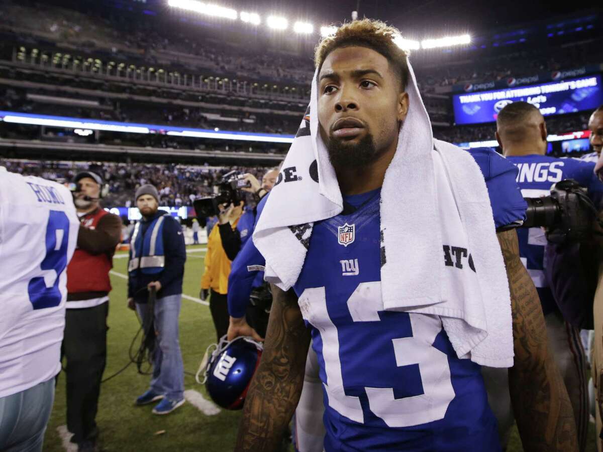Giants wide receiver Odell Beckham Jr. (13) walks off the field after the Cowboys beat the Giants on Sunday night.