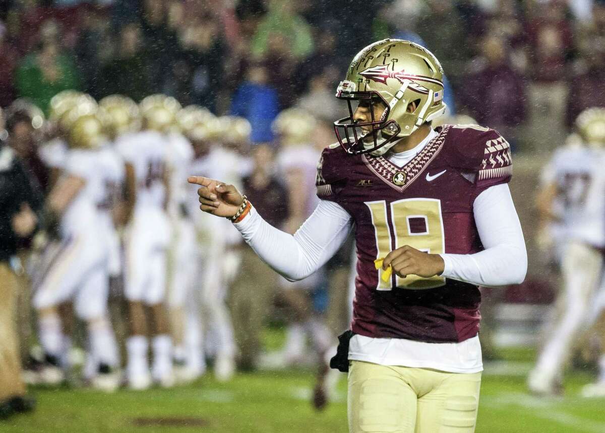 Florida State kicker Roberto Aguayo celebrates after kicking the game-winning field goal with three seconds left on Saturday.