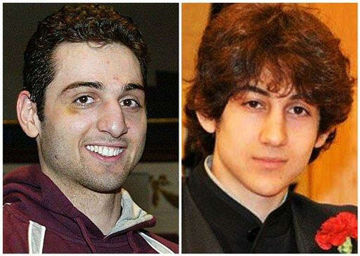 This combination of undated file photos shows Tamerlan Tsarnaev, 26, left, and Dzhokhar Tsarnaev, 19. The CIA added the name of dead Boston Marathon bombing suspect Tamerlan Tsarnaev, to a U.S. government terrorist database 18 months before the deadly explosions, U.S. officials told The Associated Press on Wednesday, April 24, 2013. The CIA's request came about six months after the FBI investigated Tamerlan Tsarnaev, also at the Russian government's request, but the FBI found no ties to terrorism, officials said. (AP Photo/The Lowell Sun & Robin Young, File)