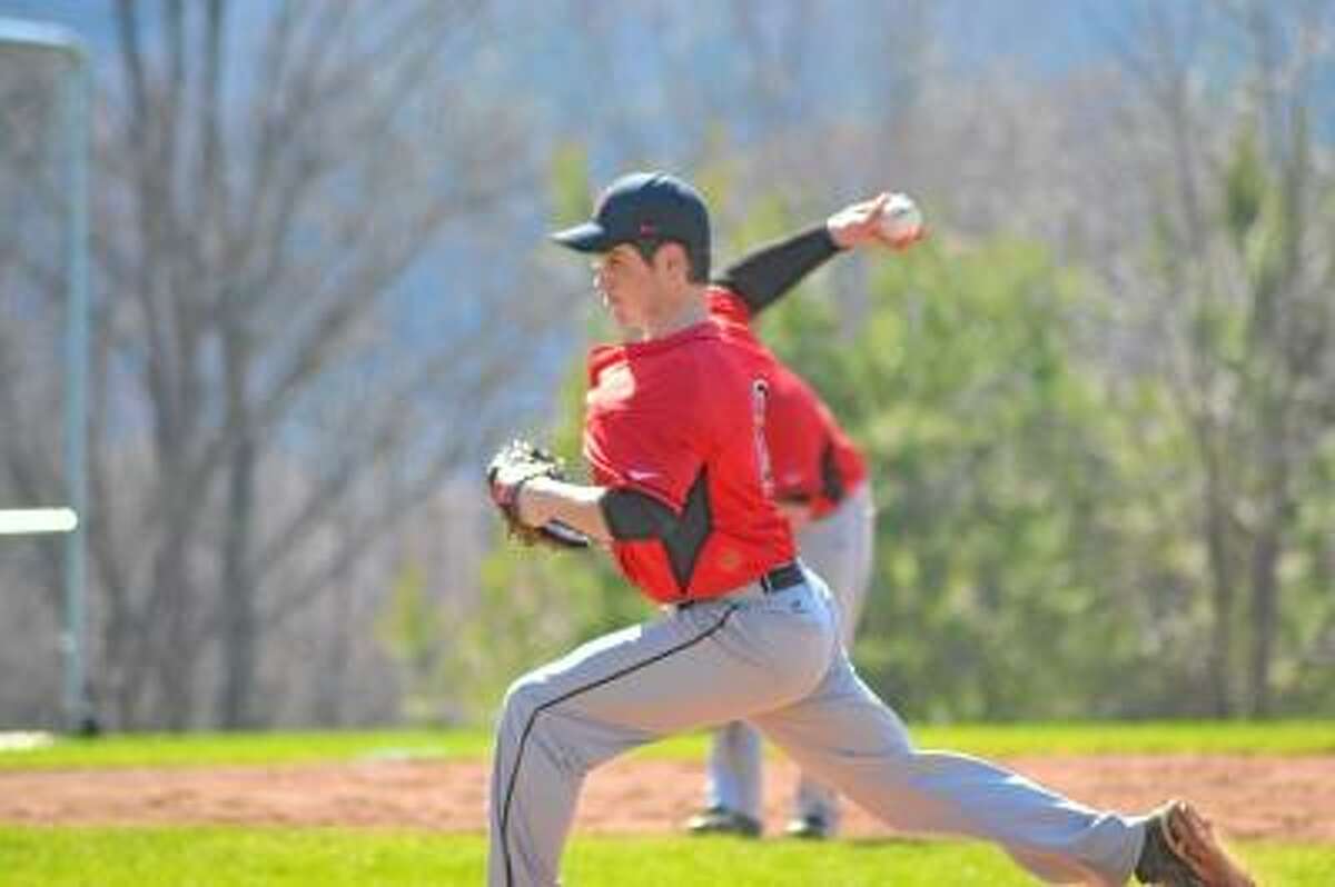 By Pete Paguaga/Register Citizen Northwestern's Zach August pitched a complete game, striking out two in the 8-6 win.