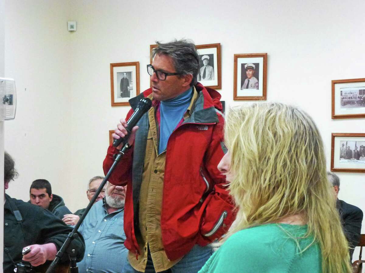 Ryan Flynn - Register Citizen James Roberts, board of education member, spoke to selectmen during public comment about the possibly "improper" vote.