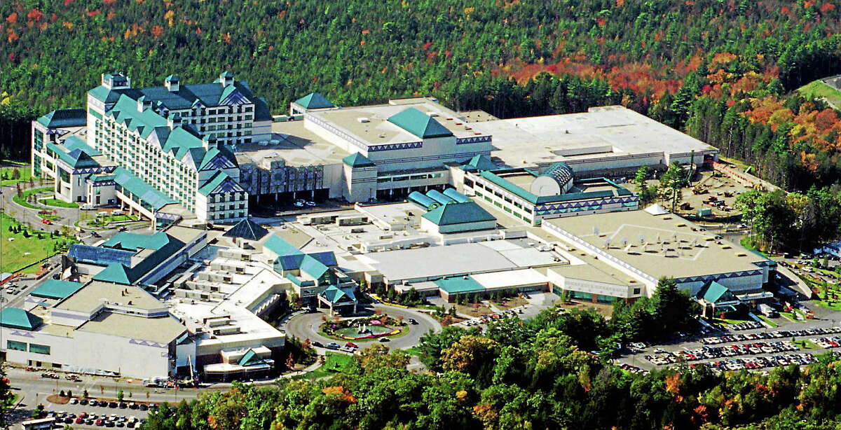 Aerial view of the Foxwoods Resort Casino on the Mashantucket Pequot Indian Reservation in Ledyard.