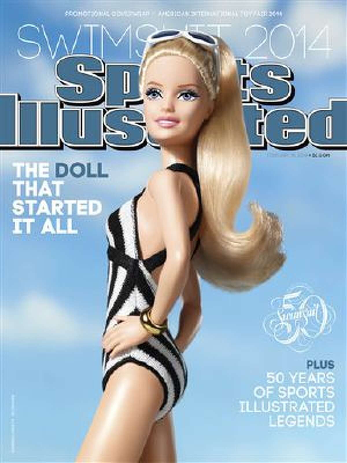 This image provided by Sports Illustrated shows the cover-wrap of the magazine's 50th anniversary annual swimsuit issue.