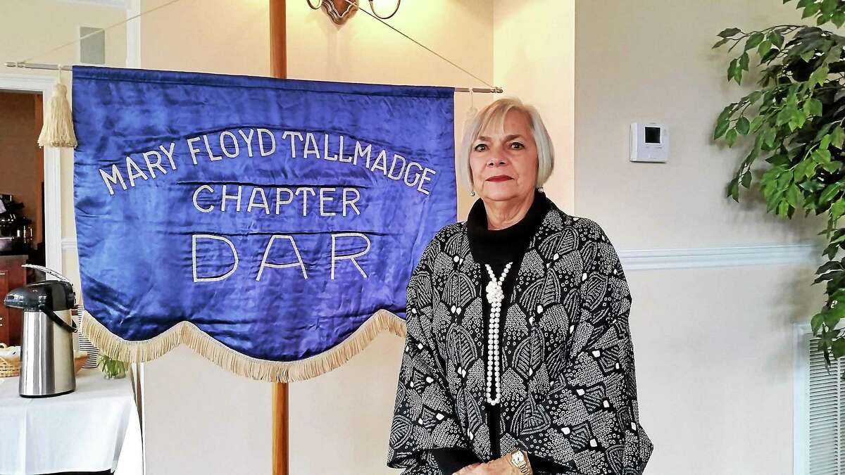 Local volunteer Vita Muir is honored with the Community Service Award from the Daughters of the American Revolution Mary Floyd Tallmadge Chapter on Sunday at La Cupola Restaurant in Litchfield.