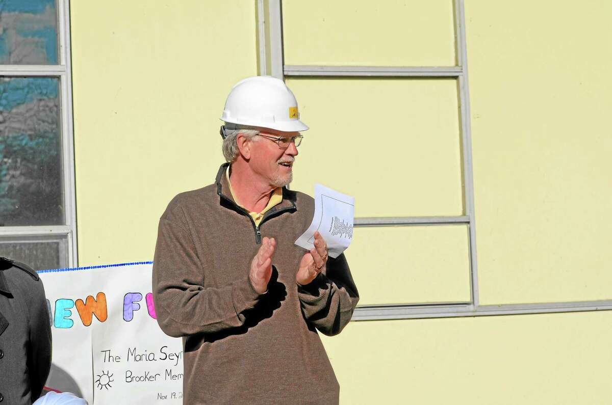 Jim Rokos, chairman of the building committee for Brooker Memorial, at the groundbreaking ceremony Tuesday morning.