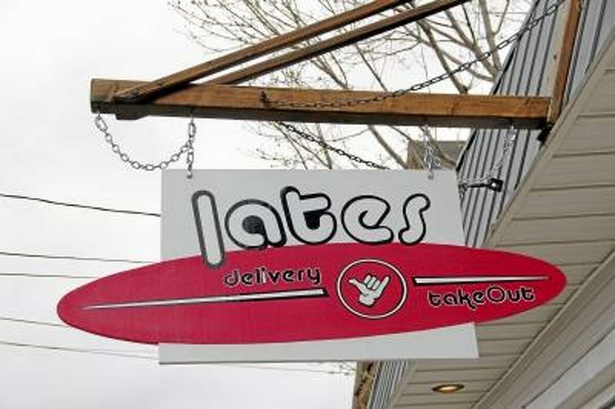 The sign outside Lates, a new delivery and take out eatery on Franklin St. in Torrington. The eatery had its grand opening on Friday, April 19, 2013. (ESTEBAN L. HERNANDEZ/REGISTER CITIZEN)