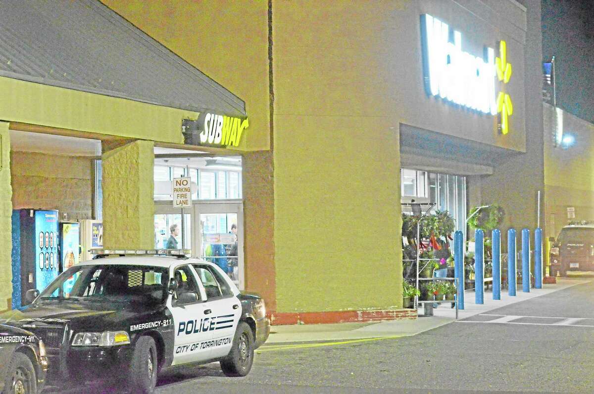 Police say that a bomb threat was called in to the Walmart in Torrington on Monday. Police cleared the shopping center for a few hours before clearing employees and shoppers to return around 8 p.m. John Berry - Register Citizen