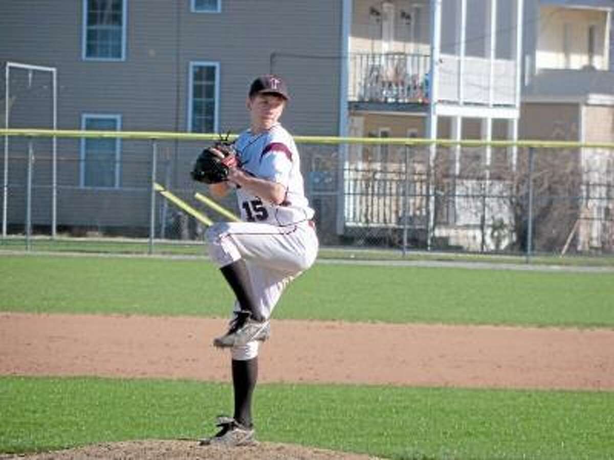 Torrington freshman Nate Manchester made his first start for the Red Raiders getting the win in Torrington's 7-5 win over Naugatuck. Photo by Peter Wallace/Register Citizen