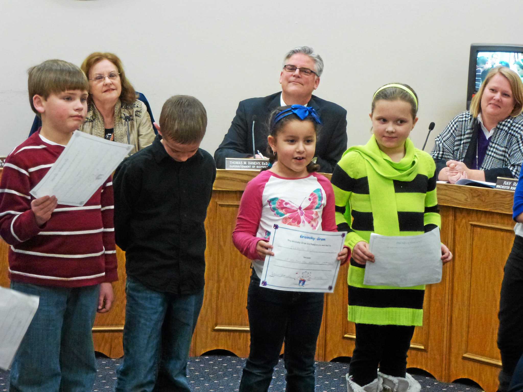 Hinsdale School students honored during Winchester Board of Education