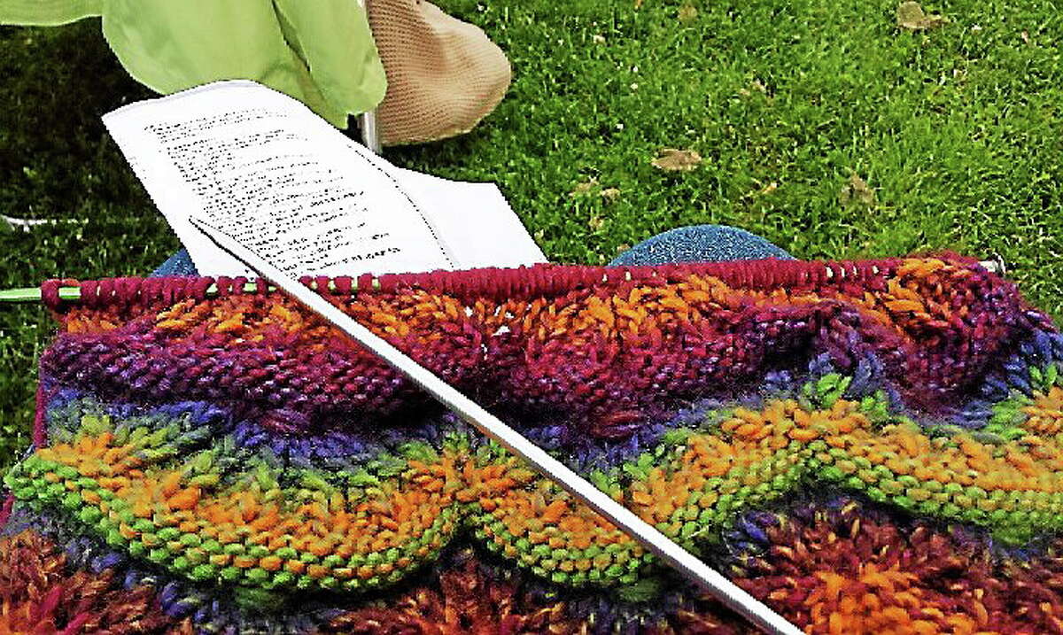 Photo courtesy of Ginger Balch When you love knitting,you can do it anywhere.