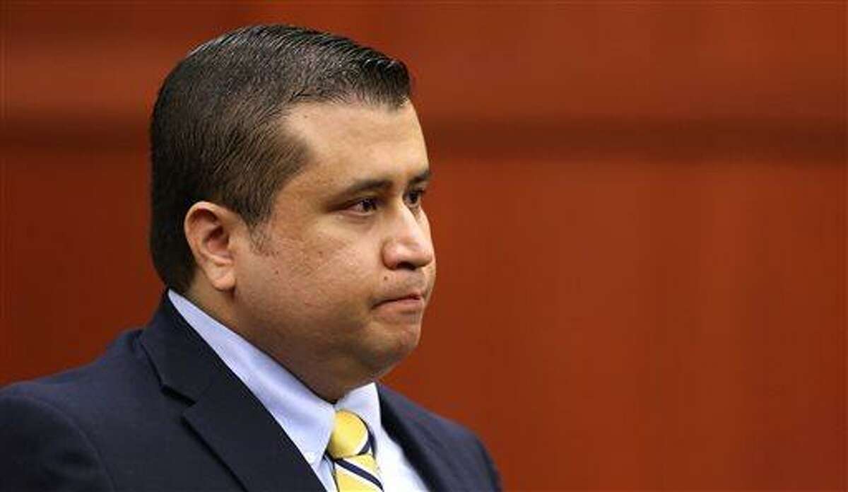 FILE - In this July 8, 2013 file photo, George Zimmerman sits in the courtroom during his trial in Seminole Circuit Court, in Sanford, Fla. Police and city leaders in Sanford and South Florida are preparing for the possibility of mass demonstrations and civil unrest if Zimmerman is acquitted in the killing of unarmed teenager Trayvon Martin, particularly in African-American neighborhoods where passions about the case run strongest. (AP Photo /Orlando Sentinel, Joe Burbank, Pool, File)