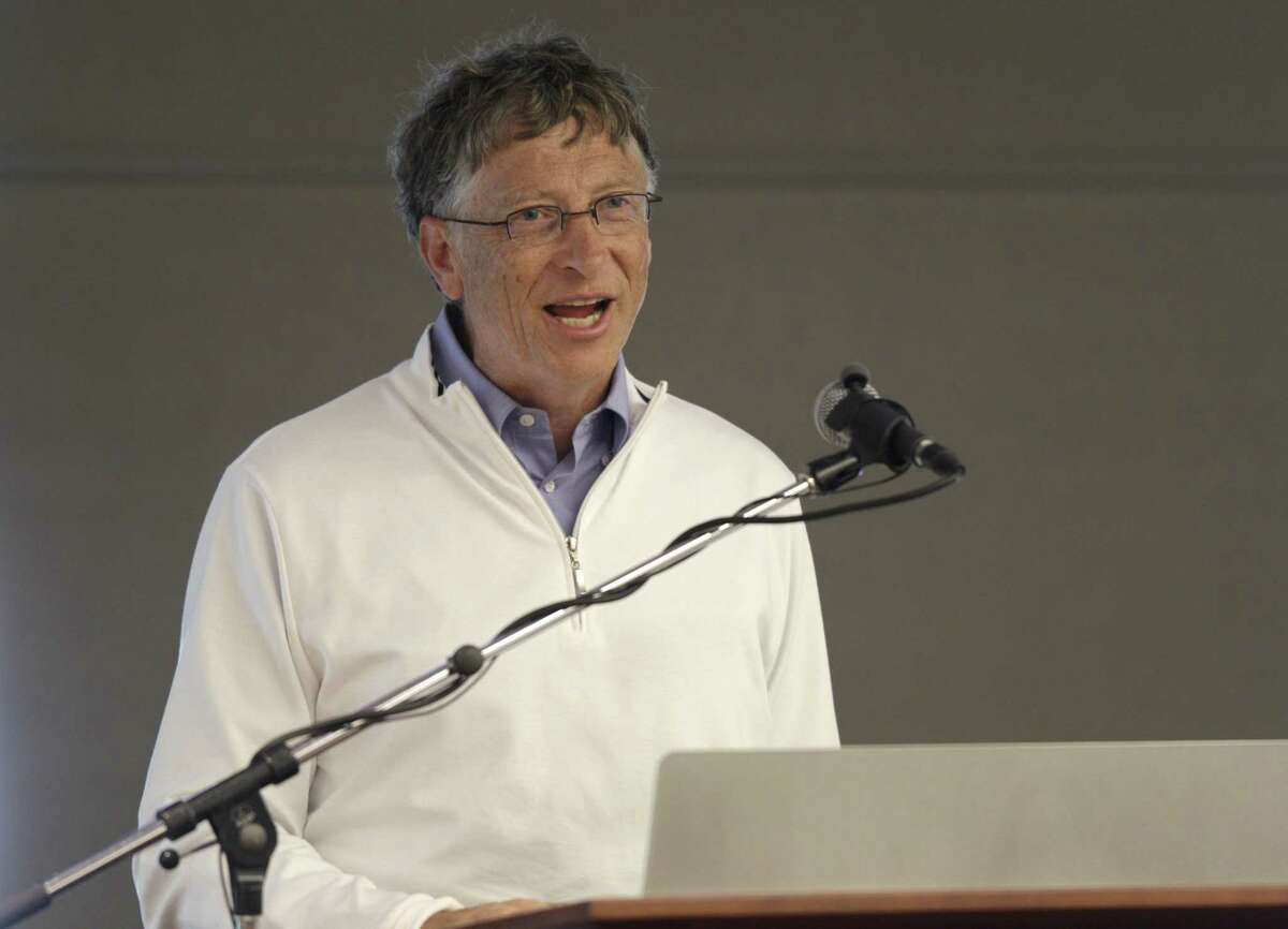 Bill Gates speaks at the “Reinventing the Toilet” Fair, Tuesday, Aug. 14, 2012, in Seattle. The event is part of a Bill & Melinda Gates Foundation competition to reinvent the toilet for the 2.6 billion people around the world who don’t have access to modern sanitation.