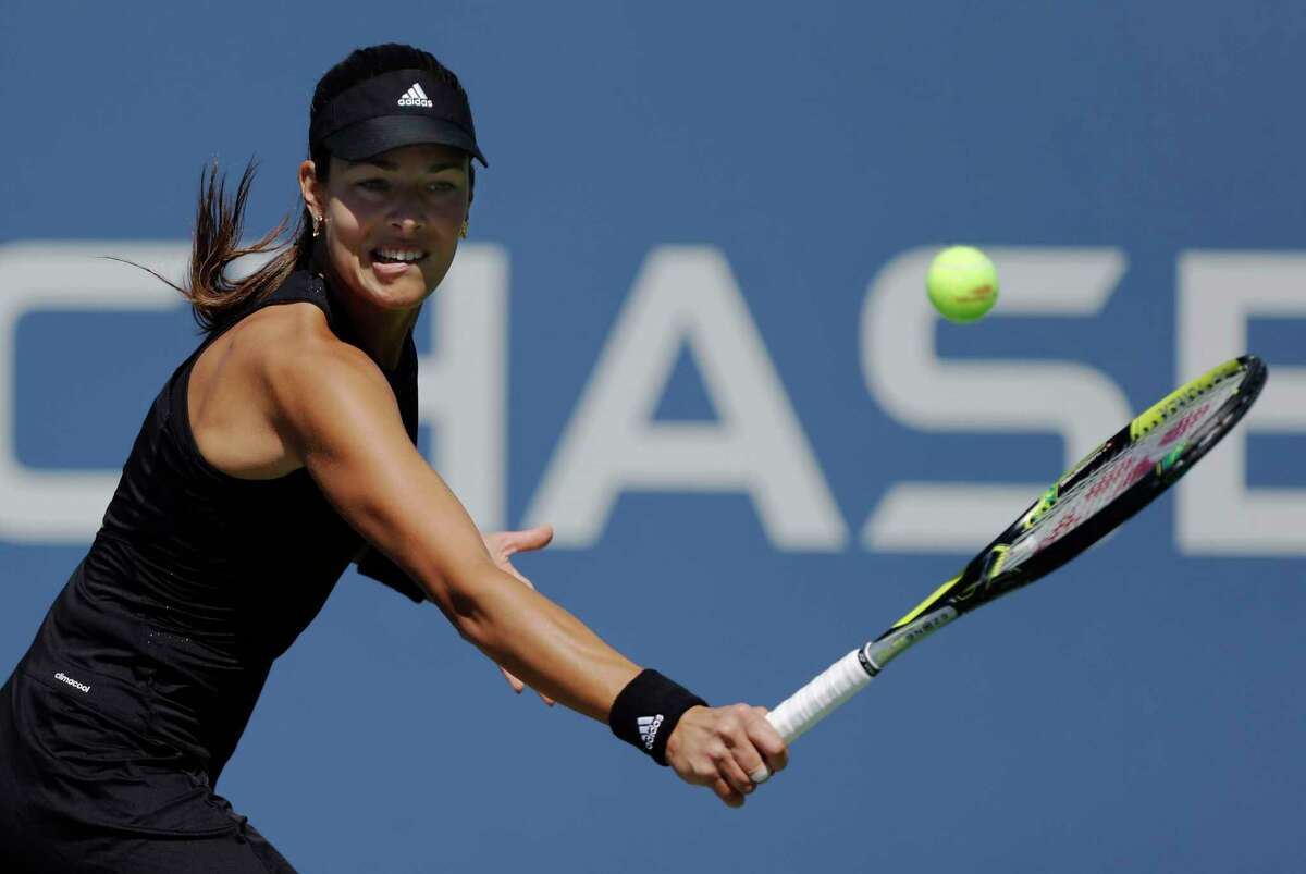 Ana Ivanovic returns a shot against Kirolina Pliskova during the second round of the U.S. Open on Thursday in New York.