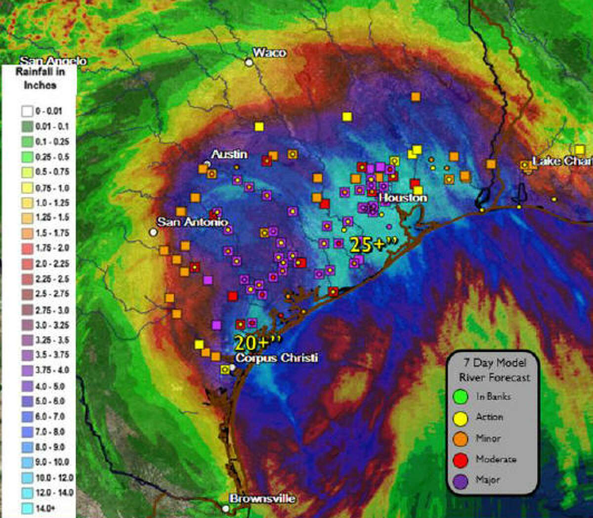 Maps that explain Tropical Storm Harvey's potential impact