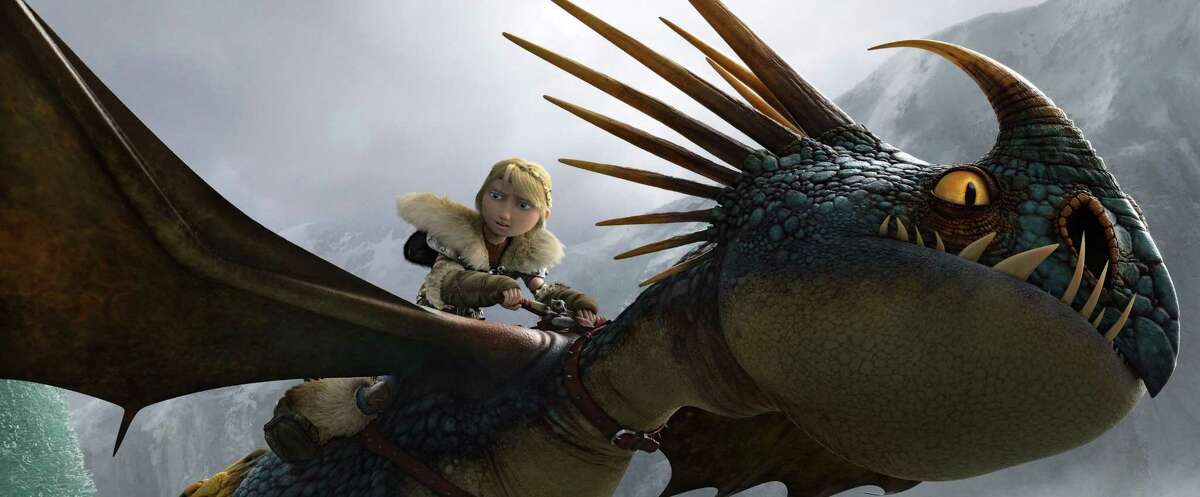 This image released by DreamWorks Animation shows the character Astrid, voiced by America Ferrera, in a scene from “Hot To Train Your Dragon 2.”